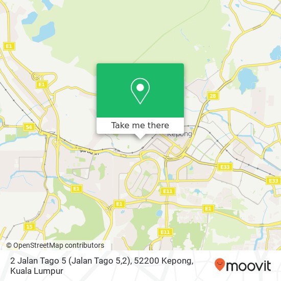 Peta 2 Jalan Tago 5 (Jalan Tago 5,2), 52200 Kepong