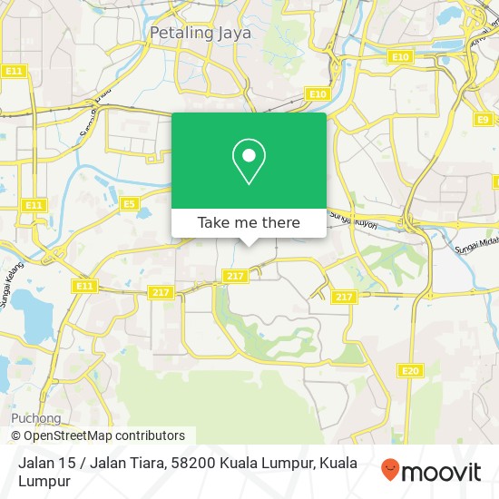 Peta Jalan 15 / Jalan Tiara, 58200 Kuala Lumpur