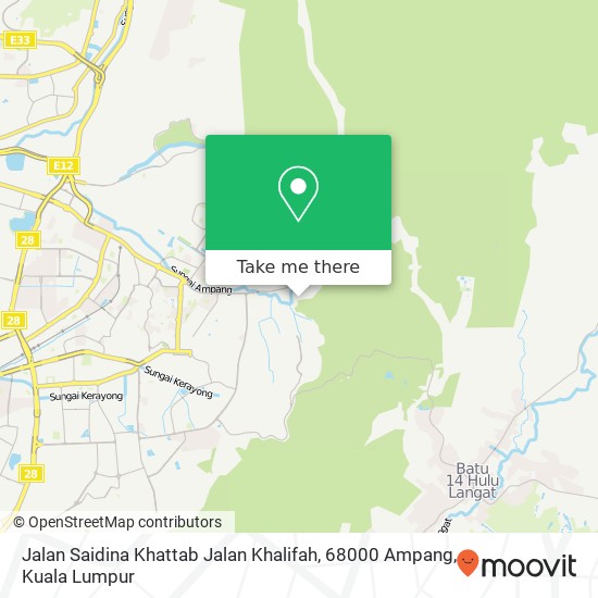 Peta Jalan Saidina Khattab Jalan Khalifah, 68000 Ampang
