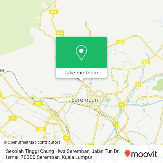 Sekolah Tinggi Chung Hwa Seremban, Jalan Tun Dr. Ismail 70200 Seremban map