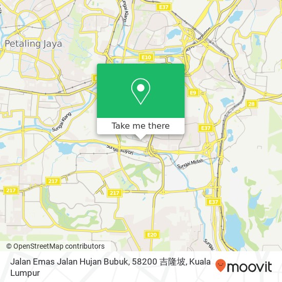 Peta Jalan Emas Jalan Hujan Bubuk, 58200 吉隆坡