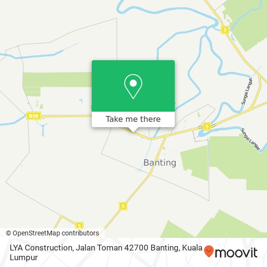 LYA Construction, Jalan Toman 42700 Banting map