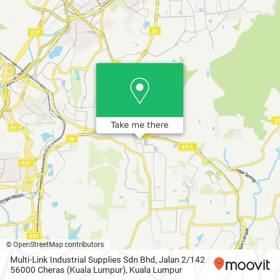 Peta Multi-Link Industrial Supplies Sdn Bhd, Jalan 2 / 142 56000 Cheras (Kuala Lumpur)