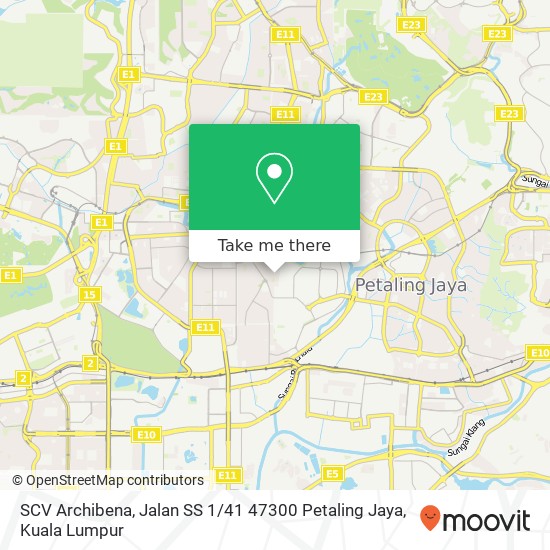 Peta SCV Archibena, Jalan SS 1 / 41 47300 Petaling Jaya