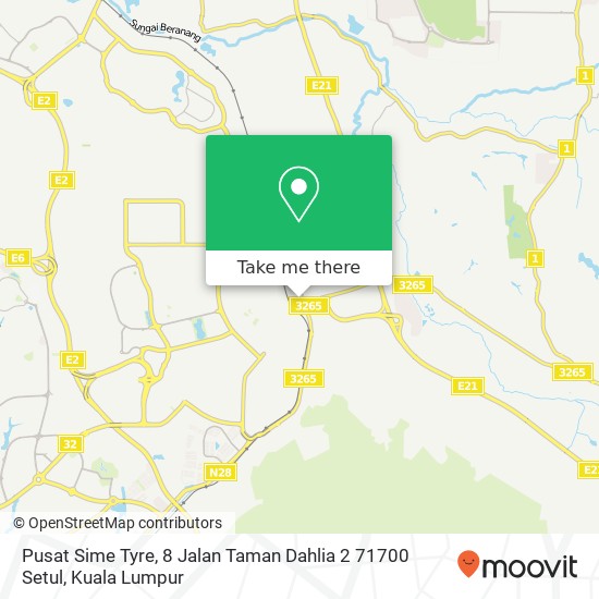 Pusat Sime Tyre, 8 Jalan Taman Dahlia 2 71700 Setul map