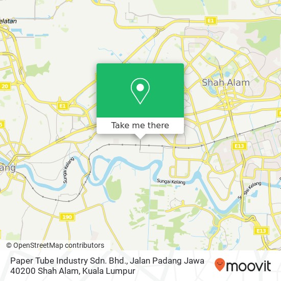 Paper Tube Industry Sdn. Bhd., Jalan Padang Jawa 40200 Shah Alam map