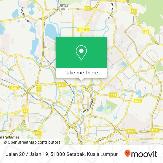 Peta Jalan 20 / Jalan 19, 51000 Setapak