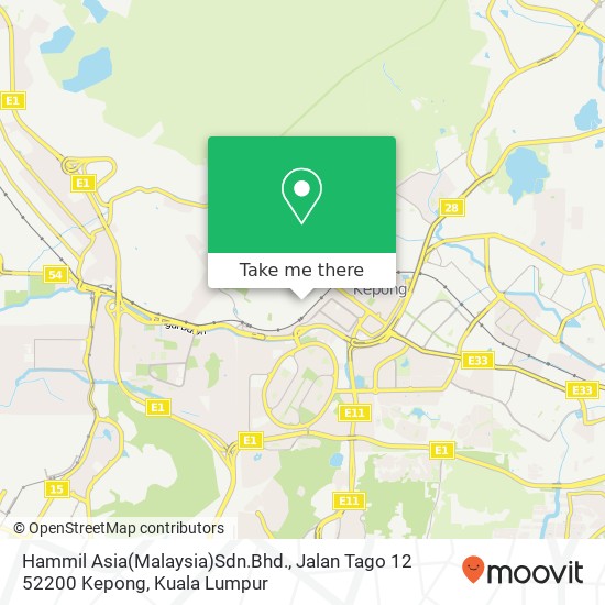 Hammil Asia(Malaysia)Sdn.Bhd., Jalan Tago 12 52200 Kepong map