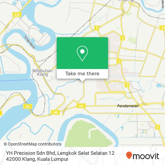 Peta YH Precision Sdn Bhd, Lengkok Selat Selatan 12 42000 Klang