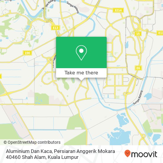 Aluminium Dan Kaca, Persiaran Anggerik Mokara 40460 Shah Alam map