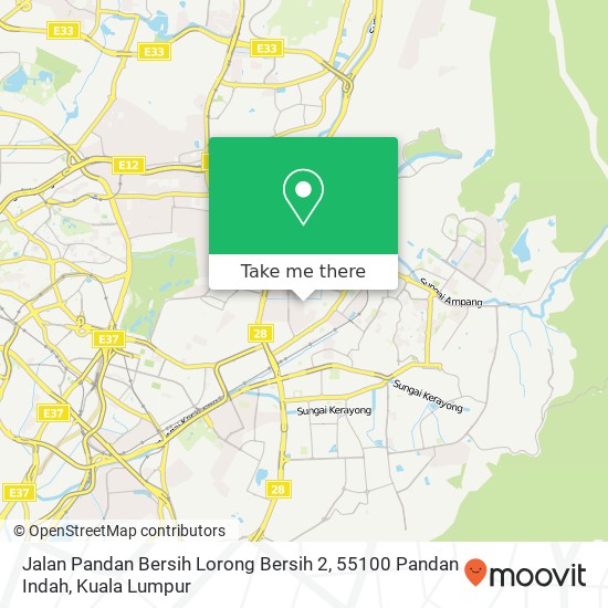 Jalan Pandan Bersih Lorong Bersih 2, 55100 Pandan Indah map