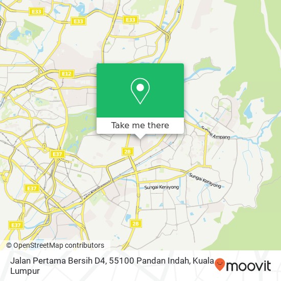 Peta Jalan Pertama Bersih D4, 55100 Pandan Indah