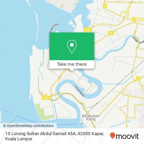 Peta 10 Lorong Sultan Abdul Samad 45A, 42000 Kapar