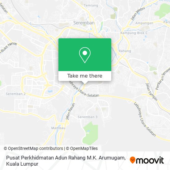 Peta Pusat Perkhidmatan Adun Rahang M.K. Arumugam