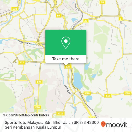 Sports Toto Malaysia Sdn. Bhd., Jalan SR 8 / 3 43300 Seri Kembangan map