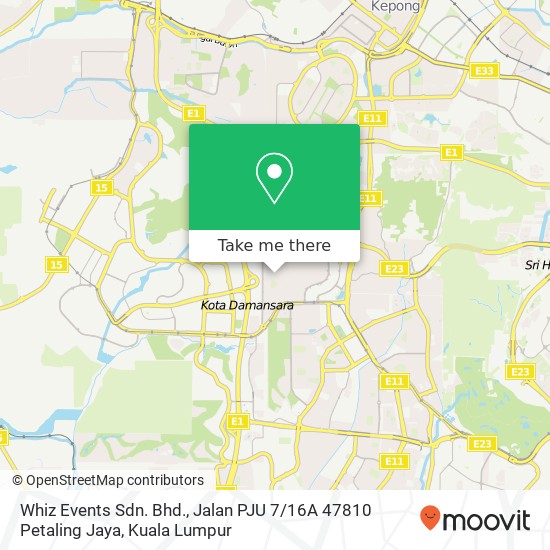Whiz Events Sdn. Bhd., Jalan PJU 7 / 16A 47810 Petaling Jaya map