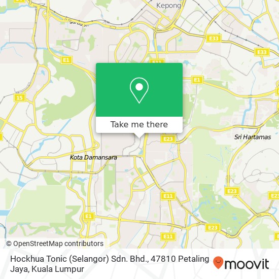 Hockhua Tonic (Selangor) Sdn. Bhd., 47810 Petaling Jaya map