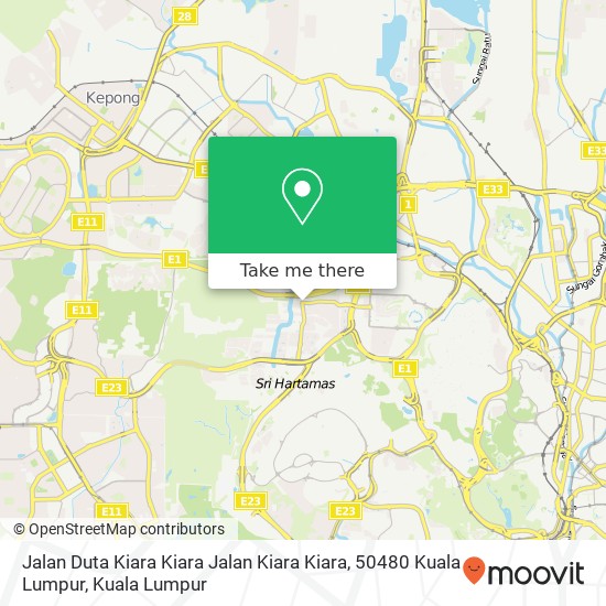 Peta Jalan Duta Kiara Kiara Jalan Kiara Kiara, 50480 Kuala Lumpur