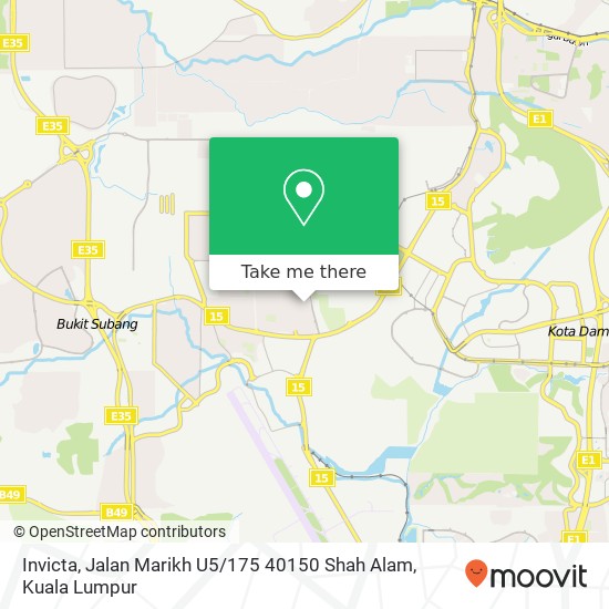 Invicta, Jalan Marikh U5 / 175 40150 Shah Alam map