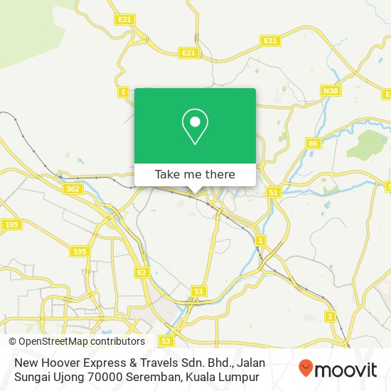 New Hoover Express & Travels Sdn. Bhd., Jalan Sungai Ujong 70000 Seremban map