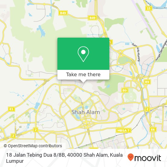 18 Jalan Tebing Dua 8 / 8B, 40000 Shah Alam map
