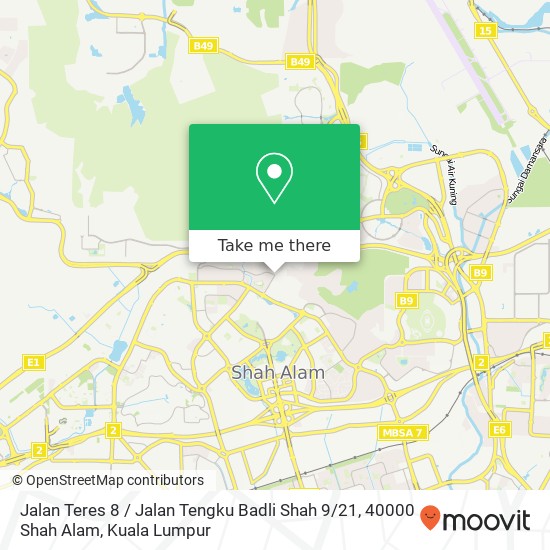 Jalan Teres 8 / Jalan Tengku Badli Shah 9 / 21, 40000 Shah Alam map