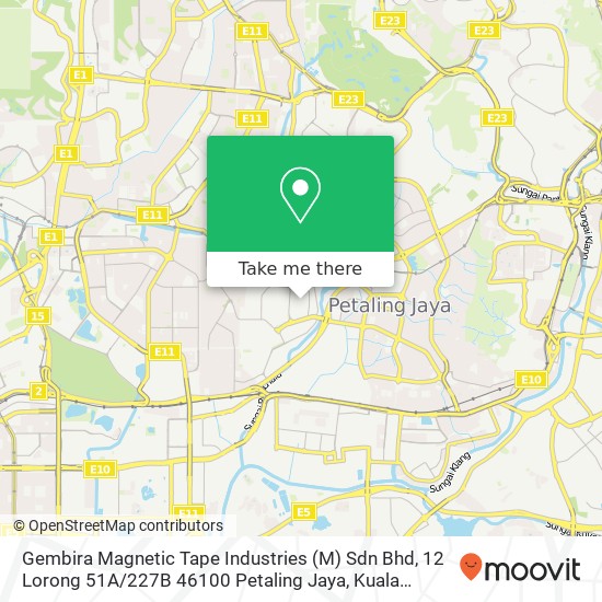 Gembira Magnetic Tape Industries (M) Sdn Bhd, 12 Lorong 51A / 227B 46100 Petaling Jaya map