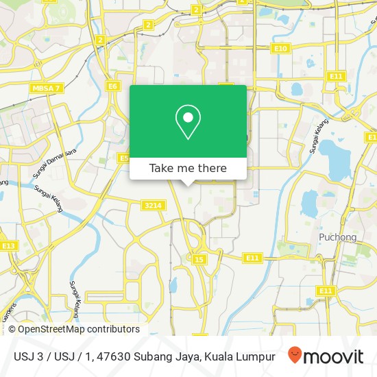 USJ 3 / USJ / 1, 47630 Subang Jaya map