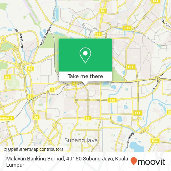 Peta Malayan Banking Berhad, 40150 Subang Jaya