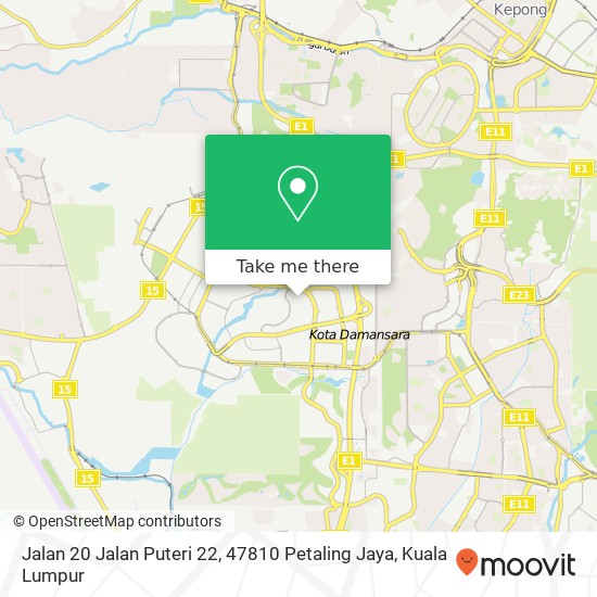 Jalan 20 Jalan Puteri 22, 47810 Petaling Jaya map