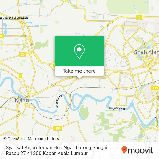 Syarikat Kejuruteraan Hup Ngai, Lorong Sungai Rasau 27 41300 Kapar map