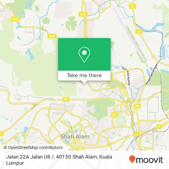 Peta Jalan 22A Jalan U8 /, 40150 Shah Alam