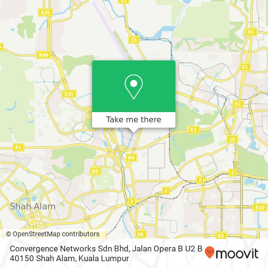 Convergence Networks Sdn Bhd, Jalan Opera B U2 B 40150 Shah Alam map