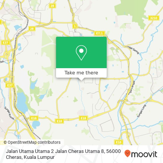 Peta Jalan Utama Utama 2 Jalan Cheras Utama 8, 56000 Cheras