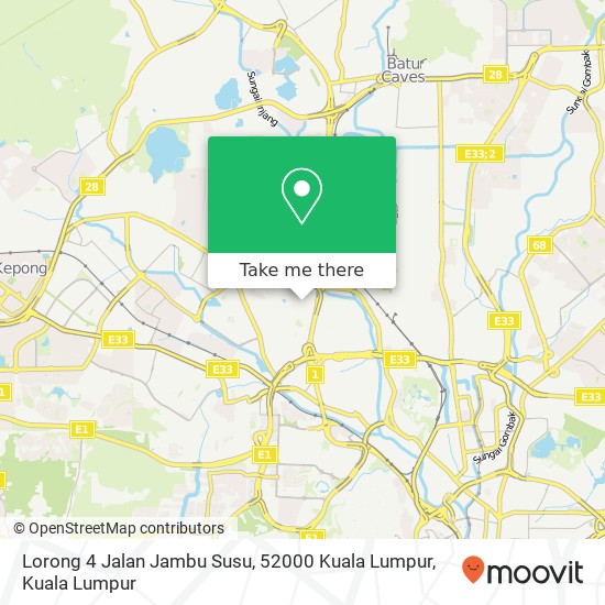 Lorong 4 Jalan Jambu Susu, 52000 Kuala Lumpur map