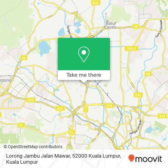 Peta Lorong Jambu Jalan Mawar, 52000 Kuala Lumpur