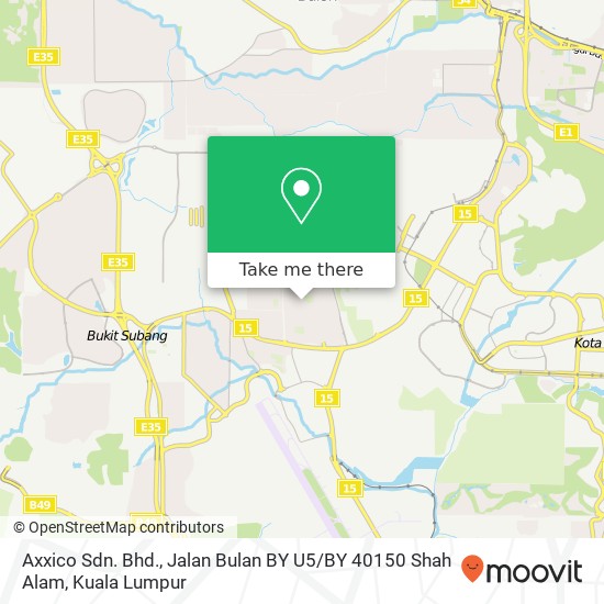 Axxico Sdn. Bhd., Jalan Bulan BY U5 / BY 40150 Shah Alam map