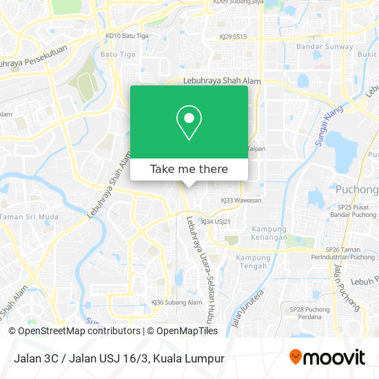 Jalan 3C / Jalan USJ 16/3 map