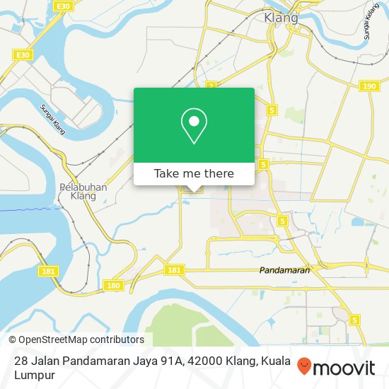 Peta 28 Jalan Pandamaran Jaya 91A, 42000 Klang