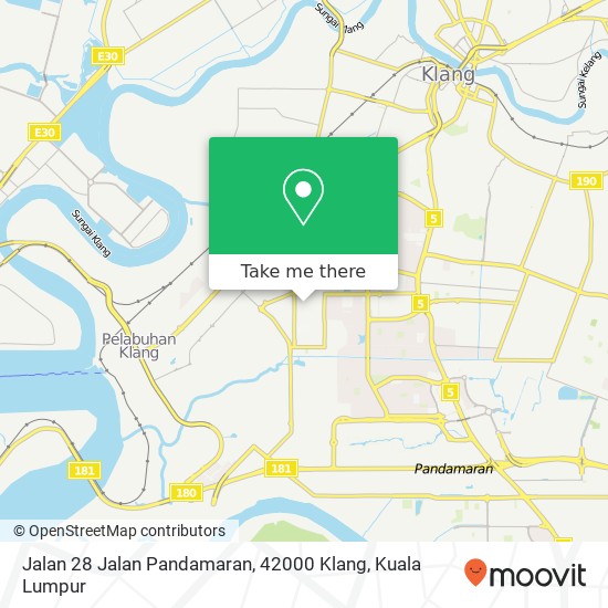 Peta Jalan 28 Jalan Pandamaran, 42000 Klang