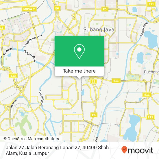 Peta Jalan 27 Jalan Beranang Lapan 27, 40400 Shah Alam