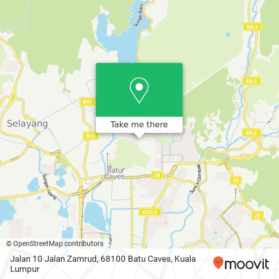 Peta Jalan 10 Jalan Zamrud, 68100 Batu Caves