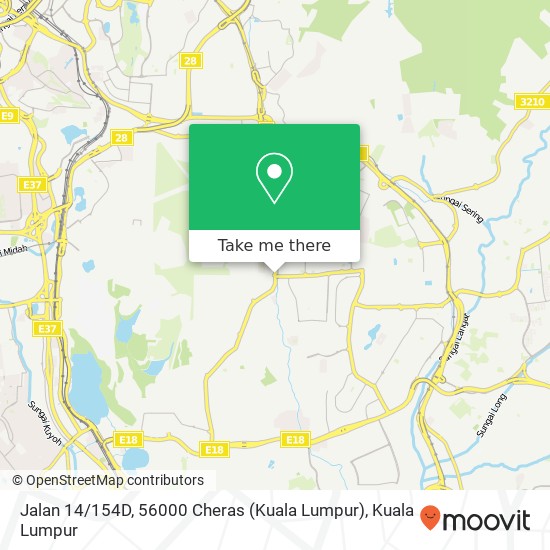 Peta Jalan 14 / 154D, 56000 Cheras (Kuala Lumpur)