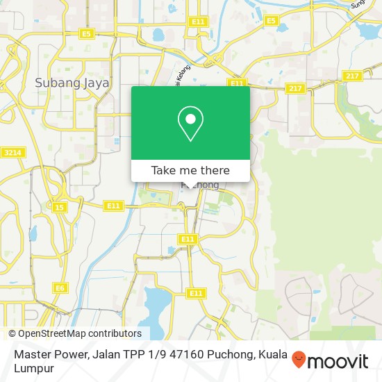 Master Power, Jalan TPP 1 / 9 47160 Puchong map