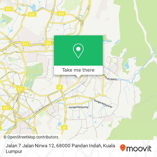 Peta Jalan 7 Jalan Nirwa 12, 68000 Pandan Indah