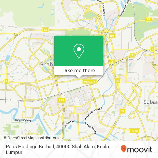 Paos Holdings Berhad, 40000 Shah Alam map