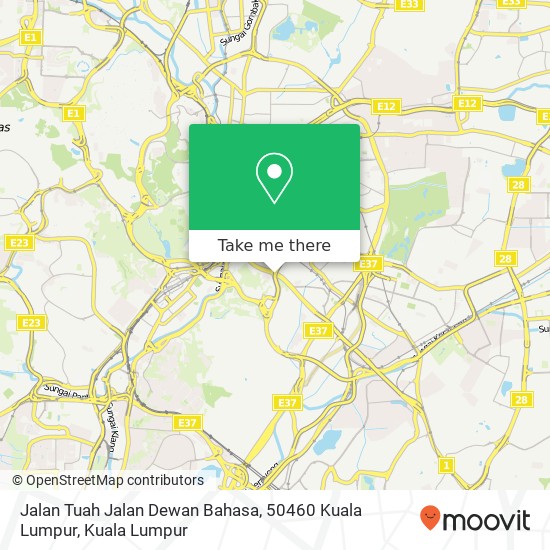 Peta Jalan Tuah Jalan Dewan Bahasa, 50460 Kuala Lumpur
