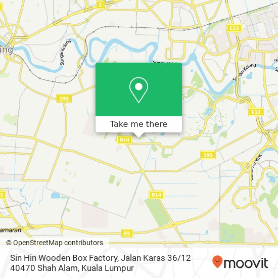 Sin Hin Wooden Box Factory, Jalan Karas 36 / 12 40470 Shah Alam map