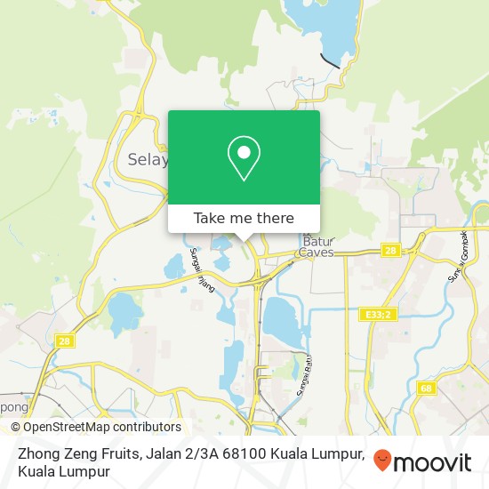 Zhong Zeng Fruits, Jalan 2 / 3A 68100 Kuala Lumpur map