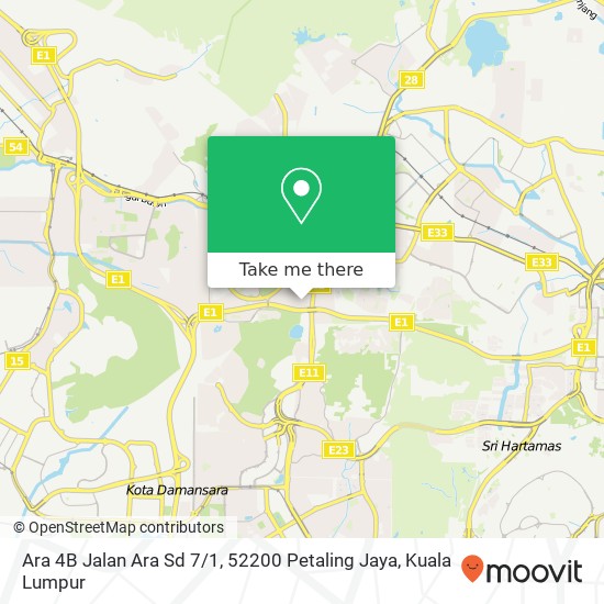 Ara 4B Jalan Ara Sd 7 / 1, 52200 Petaling Jaya map